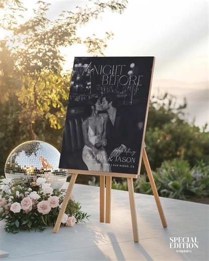 The Night Before Wedding Sign, Wedding Rehearsal Dinner Welcome Sign, Night Before Wedding Decorations, Editable Canva Template, 208 - Etsy