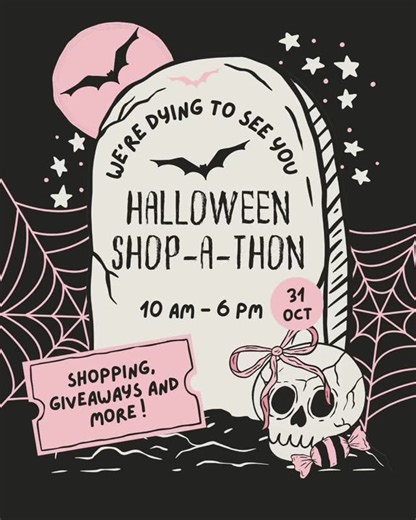 Don’t ghost us this Halloween 👻 Hop on our Facebook Live Shop-A-Thon for treats, giveaways, and spine-tingling deals! 💕🕷️ | What Goes Around A Consignment Boutique