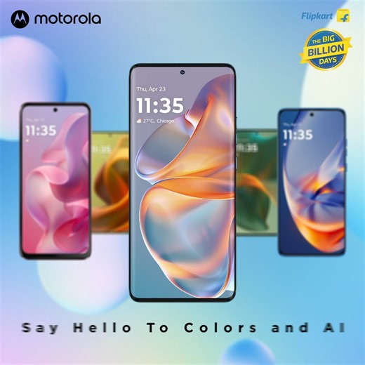 794 reactions · 14 comments | Make yourself revolve around unlimited selections of colours and offers this Big Billion Day Festival!! Get a chance to choose from your favorite Phones: 1. #MotorolaEdge50Pro 2. #MotorolaEdge50Neo 3. #MotoG64 5G 4. #MotorolaEdge50Fusion 5. #MotoG85 5G Join us Live on 16th Sept at 7 PM! #BigBillionDay #Motorola | Motorola | Facebook