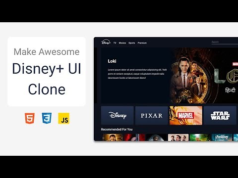 Disney+ clone for beginner in 2021 | HTML5 | CSS3 | JS #webdevelopment