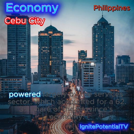 Cebu City The latest economic news for Cebu City, Philippines indicates continued growth, primarily driven by its services sector, although it faces a significant challenge in its power infrastructure. Here are the key economic updates: # Economic Growth and Drivers * Strong Growth in Services: The economy of Cebu, including its Highly Urbanized Cities (HUCs) like Cebu City, saw significant growth in 2024, powered largely by the services sector, which accounted for a 62.3% share of the province'