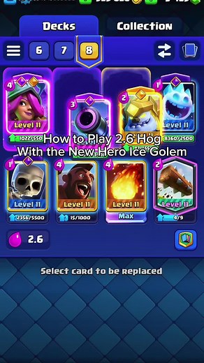 New hero ice golem is good with 2.6 Hog #clashroyale #clashtok #clashroyaledeck #clashroyalememes #clashmemes