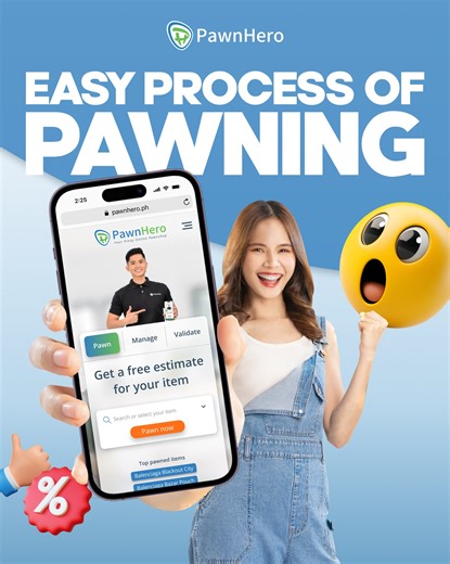166K views · 638 reactions | Pawn fast, get cash fast! ✅ No lengthy process – just a few steps and you're done!  Secured transactions – your items are safe with us.  High appraisal rates – get the best value for your luxury items! Pawn hassle-free today at PawnHero.ph! PawnHero Pawnshop Philippines, Inc. is regulated by the Bangko Sentral ng Pilipinas with contact number (02) 8708-7807 and email address consumeraffairs@bsp.gov.ph. | PawnHero Pawnshop | Facebook