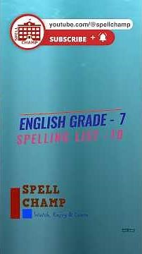 S168 English Grade 7 Spelling List 10 #shorts #spellingwords #spellinglist #spelling #english