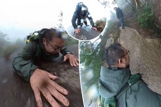 Hiker captures his own near-death fall after sliding down a cliff: ‘I couldn’t get up’