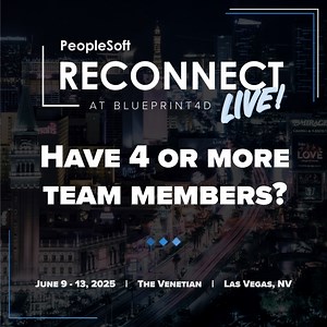 Join your fellow PeopleSoft users, Oracle product teams, PeopleSoft experts, and the PeopleSoft partner community for insights, innovation and networking at RECONNECT Live! June 9 – 13, 2025 in Las Vegas! | Quest Oracle Community