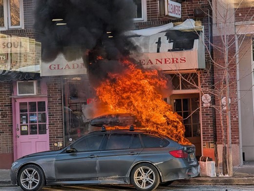 Wild Car Fire in Poughkeepsie Caught on Video