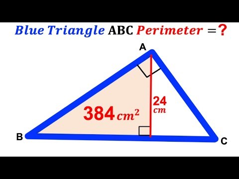 Can you find Perimeter of the Blue triangle ABC? | (Right Triangle) | #math #maths | #geometry