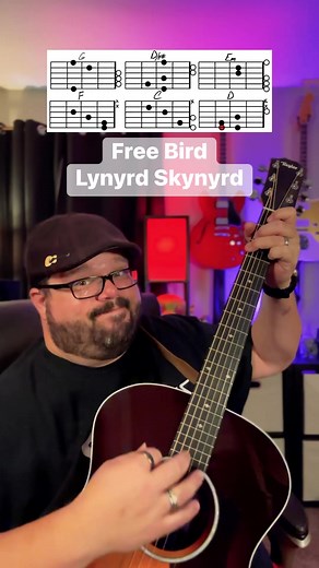 225K views · 3.1K reactions | Free Bird by Lynyrd Skynyrd! Lynyrd Skynyrd #lynyrdskynyrd #freebird #alabama #southernrock #guitar #guitarra #guitare #music #musica #chevansmusic #musician #guitartutorial #acousticcover #learnguitar #musicteacher #guitarlessons #guitarteacher #guitarist #easy #beginner #chords #guitarchords #guitarist #cover #song #coversongs | Chas Evans | Facebook