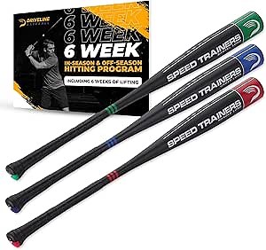 Driveline Baseball Speed Trainer Bat (Set of 3) Overload & Underload Practice Bats for Speed, Strength, and Barrel Control + Free 6-Week Hitting Program
