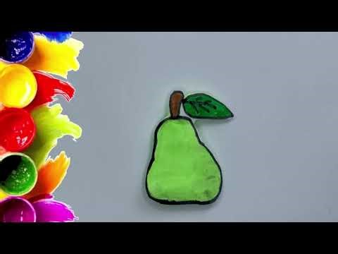How To Draw cute pear Drawing, Painting & Coloring For Kids and 🎨🌈🍐