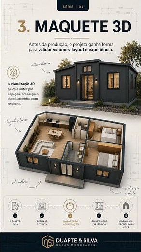 Casa Modular Passo a Passo: Projeto, Maquete 3D e Construção em Fábrica