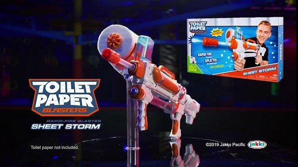 TP Blaster Toilet Paper Blasters Sheet Storm, Toy Blaster Shoots Rapid Fire TP Spitballsup to 50' –Uses Real Toilet Paper! Super Fun Gift for Kids, Teens, College Students, Adults –Outdoors & Indoors