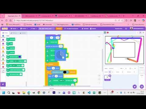 Programa con Scratch el movimiento de un personaje cambiando de ángulo al chocar con el color negro.
