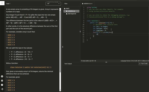 算法学习：TapeEquilibrium（Codility）