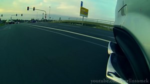 Mercedes C63 AMG autobahn drive with loud exhaust sound