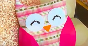 Make Your Own DIY Owl Pillow Using An Old Shirt