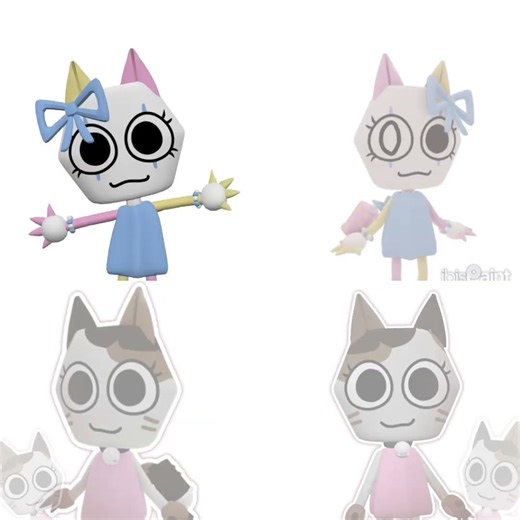 Cutesy calico Scraps and pastel paper scraps wallpaper (speed paint/edit) #meme #viral #dandysworld