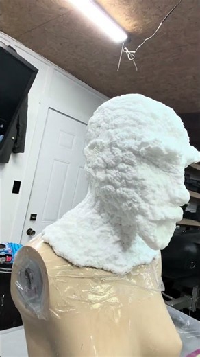 First Spray Foam Mask Prop #halloween #diy #diycrafts