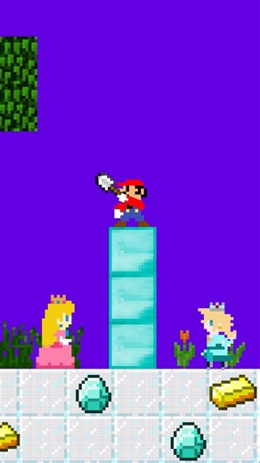 Mario , Peach and Rolisa ❤️ Who are lover for him 😍 #mario #minecraft