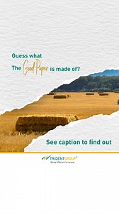 Did you know what's behind the high-quality paper you love? 🌾 ​ ​ At Trident, we use wheat straw instead of wood pulp to create good quality of paper for all your copier, printing, and publishing needs. It's not just good for the planet, it's good for you too! ​ ​ #EcoFriendly #TridentGroup #Sustainability​ #BeingDifferentIsNormal | TridentGroup