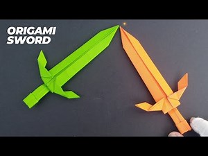 How to make paper sword without glue or tape | origami sword tutorial | easy origami sword one paper