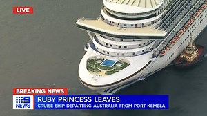 #BREAKING: The Ruby Princess cruise ship is leaving Australian waters, more than a month after the coronavirus-plagued vessel docked in Sydney. #9News Updates here: http://9Soci.al/kLGi30qA2Xq | 9 News
