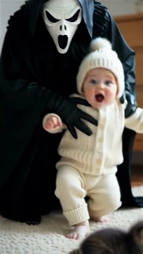 👻😂 Ghost Prank with Cute Baby | Funniest Baby Reaction Ever #shorts