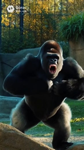 The Power of the Silverback! 🦍🔥​Intense: POV: You entered his territory! 🦁🚫