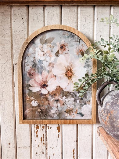 Framed Arch Wood Sign Wall Art, Blue Spring Vintage Floral Arch Sign, Interchangeable Wall Decor - Etsy