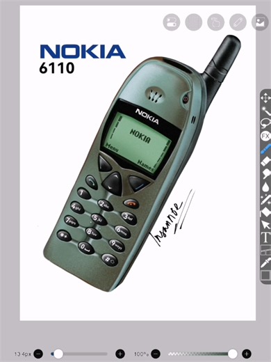 Exploring Digital Realism: Drawing a 1997 Nokia Phone