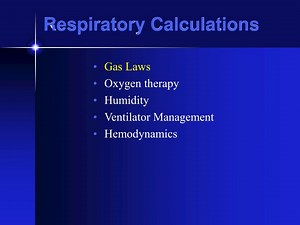 Respiratory Calculations - SlideServe