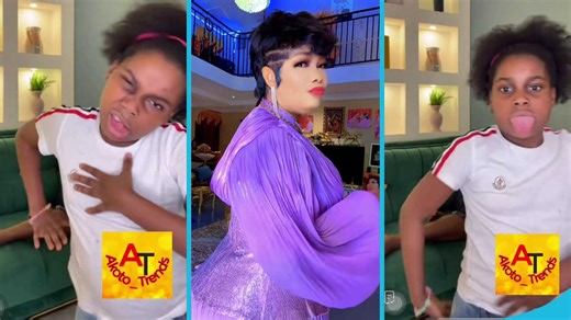 Adradaa's daughter Rihanna dances happily in her parents' living room