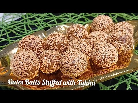 Dates Balls Stuffed with Tahini and Covered with Sesame | Easy and Healthy Recipe