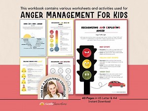 Anger Management Workbook for Kids, Anger Worksheets for Kids, Emotional Regulation, Anger Thermometer, Anger Coping Skills, Anger Therapy - Etsy