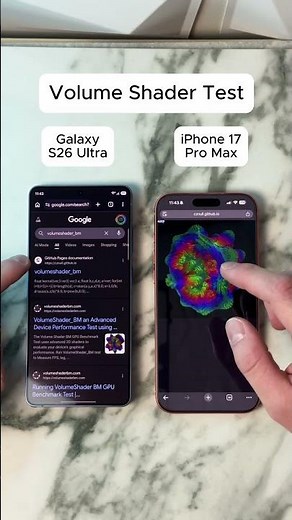 Galaxy S26 Ultra vs iPhone 17 Pro Max Volume Shader Test #GalaxyS26Ultra #iPhone17ProMax