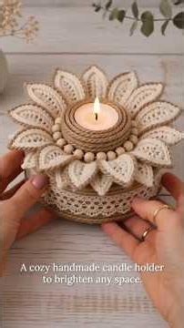 Create a beautiful handmade jute rope candle holder #diy #homedecor