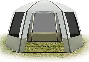 SUMMUS Inflatable Camping Tent Gazebo, 8-12 Person Camping Tents, Portable Waterproof Tent for Camping Canopy Shelter Screen Tent with Mesh, 15′×15′
