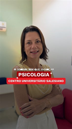 Centro Universitário Salesiano - UniSales on Instagram: "No curso de Psicologia do Centro Universitário Salesiano, a formação vai além da sala de aula: é prática, humana e conectada com o cuidado ao outro. 🧠 Aperte o play ▶️ e venha conhecer, com a nossa coordenadora, os diferenciais de um curso que forma profissionais preparados para transformar realidades. O seu sonho tem que avançar. ✨ #CentroUniversitárioSalesiano #Psicologia #Graduação"
