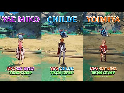 Yae Miko vs Childe vs Yoimiya! Team comp!! Gameplay COMPARISON!!