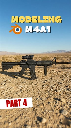 Modeling M4A1 in Blender Part 4 | Modeling Trigger and Hand Guard! Full Tutorial Is On My YouTube Channel! (Link Is In Comments) #3d #3dartist #3danimation #blender #jaggustudio #3dmodeling | Jaggu Studio