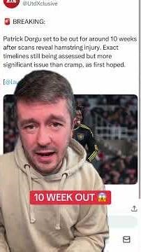 Patrick Dorgu OUT for 10 weeks 😱 #mufc #manchesterunited #dorgu #injury #unitedcommunitychannel