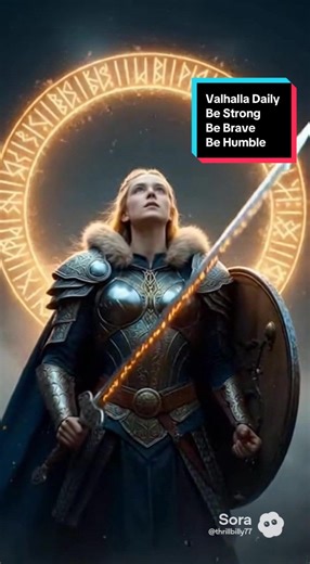 Valhalla Daily. Be Strong Be Brave Be Humble. #Valhalla #valkryie #norse #norsemythology #motivation
