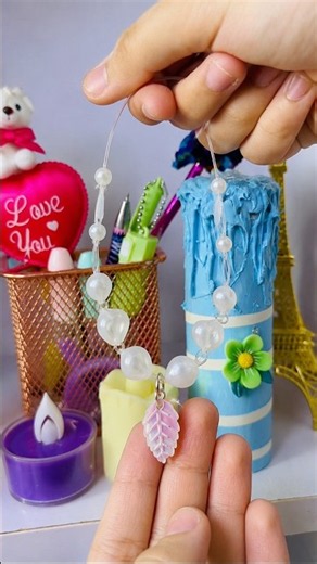 DIY Hot Glue Necklace ❤️✨ | Easy Necklace Making #shorts #creativefatima