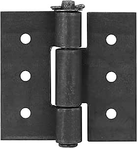 4 Pack 4-1/4" x 4-1/8" Weld-On Butt Hinges with Removable Pin, 3/16" Thick, Screw or Weld Mount for Heavy Metal Doors and Gates
