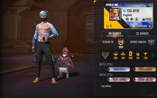 TSG Ritik's Free Fire MAX ID, stats, monthly income, and more (February 2022)