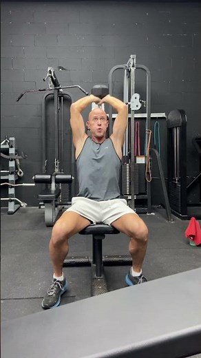 Seated dumbbell overhead tricep extension. #exercise #fitness #gym #muscle #triceps #workout #train
