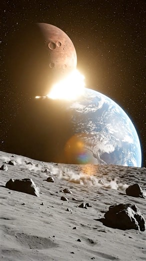 16K views · 165 reactions | Planet collision with Earth sends shockwaves to the moon #earthimpacts | Earth Impacts | Facebook