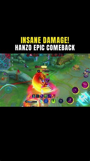 Hanzo Insane Damage! Epic Comeback #mobilelegends #mlbb #topglobal