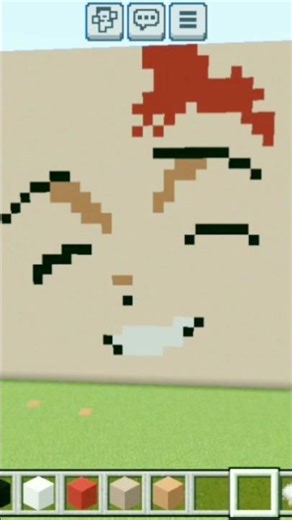 tanjiro face blocky art #minecraft